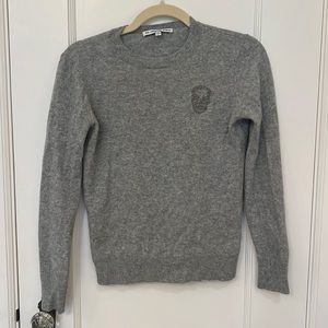 The Cashmere Project Grey Sweater with Skull Pattern